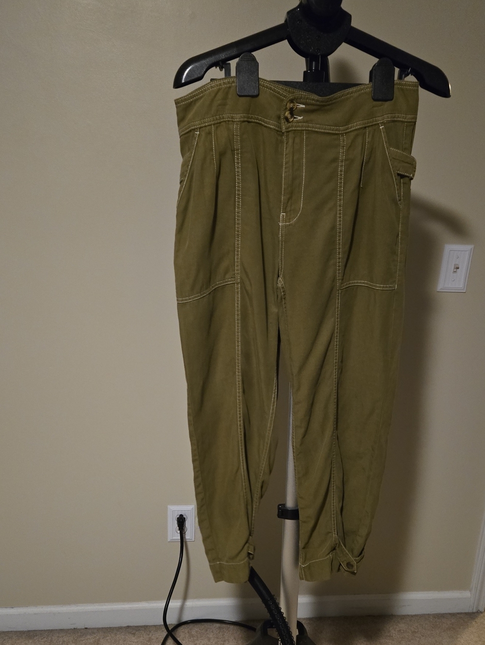 Anthropologie Olive Green Cargo Joggers